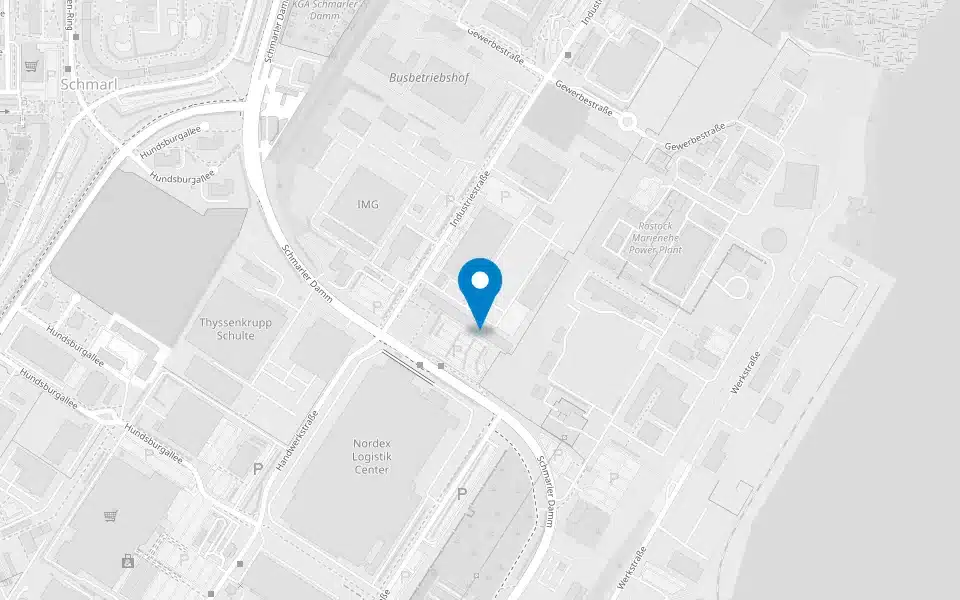 Kartenausschnitt Rostock mit Standort Industriestraße 15